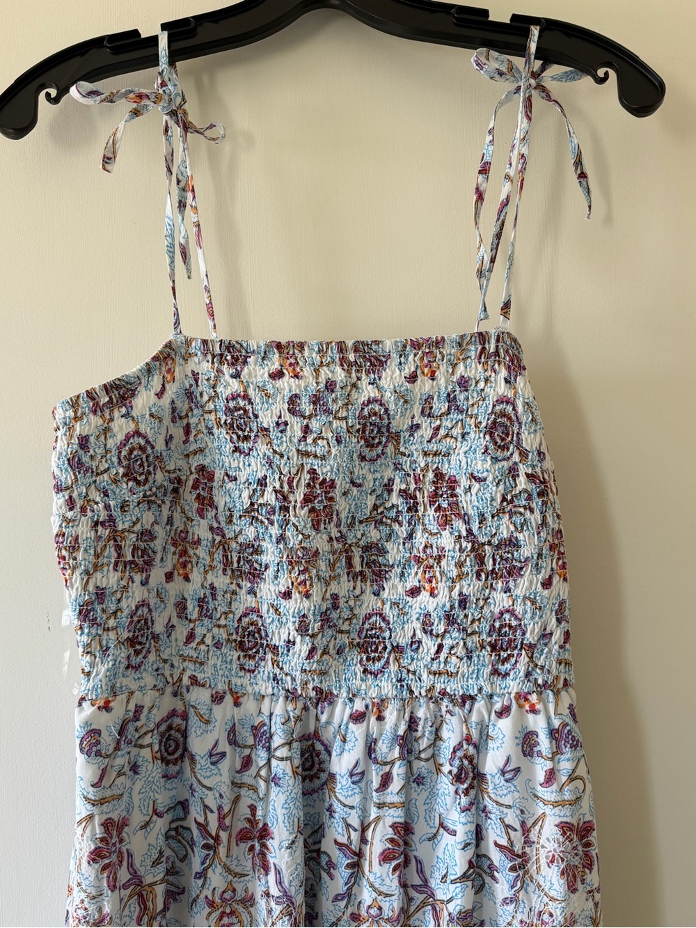 Roller Rabbit Light Blue Floral Smocked Camisole Dress